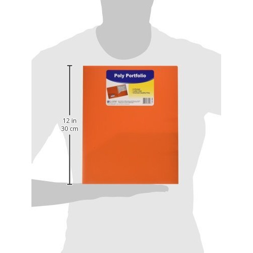 C-Line Poly Portfolio Folders, Letter, 2-Pocket, Orange, Pack of 25