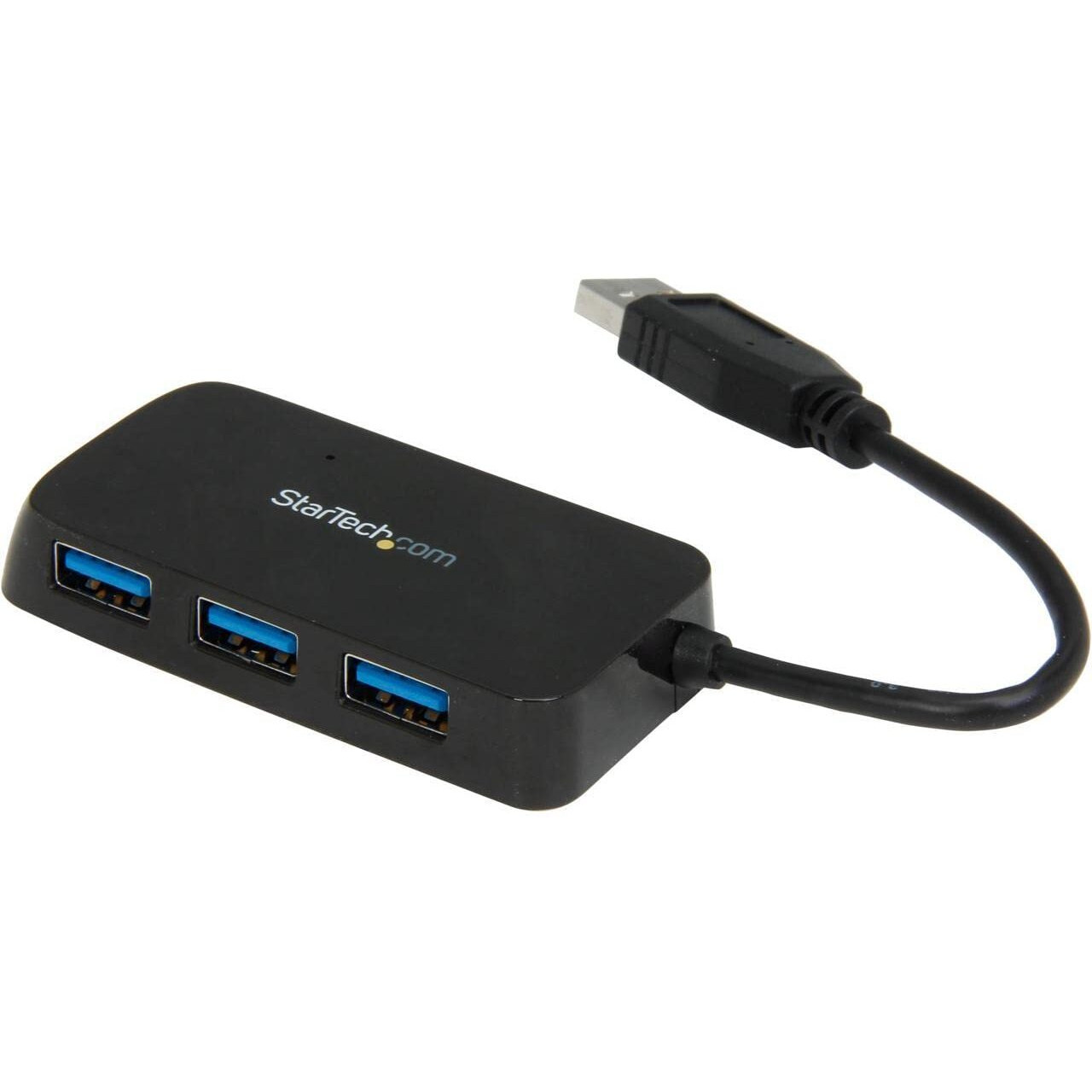 Black 4 Port Mini USB 3.0 Hub