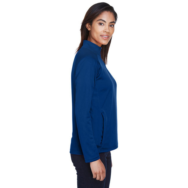 Ladies Stretch Tech-Shell compass Quarter-Zip - DK gREY HEATHER - S(D0102H7Y5JP)