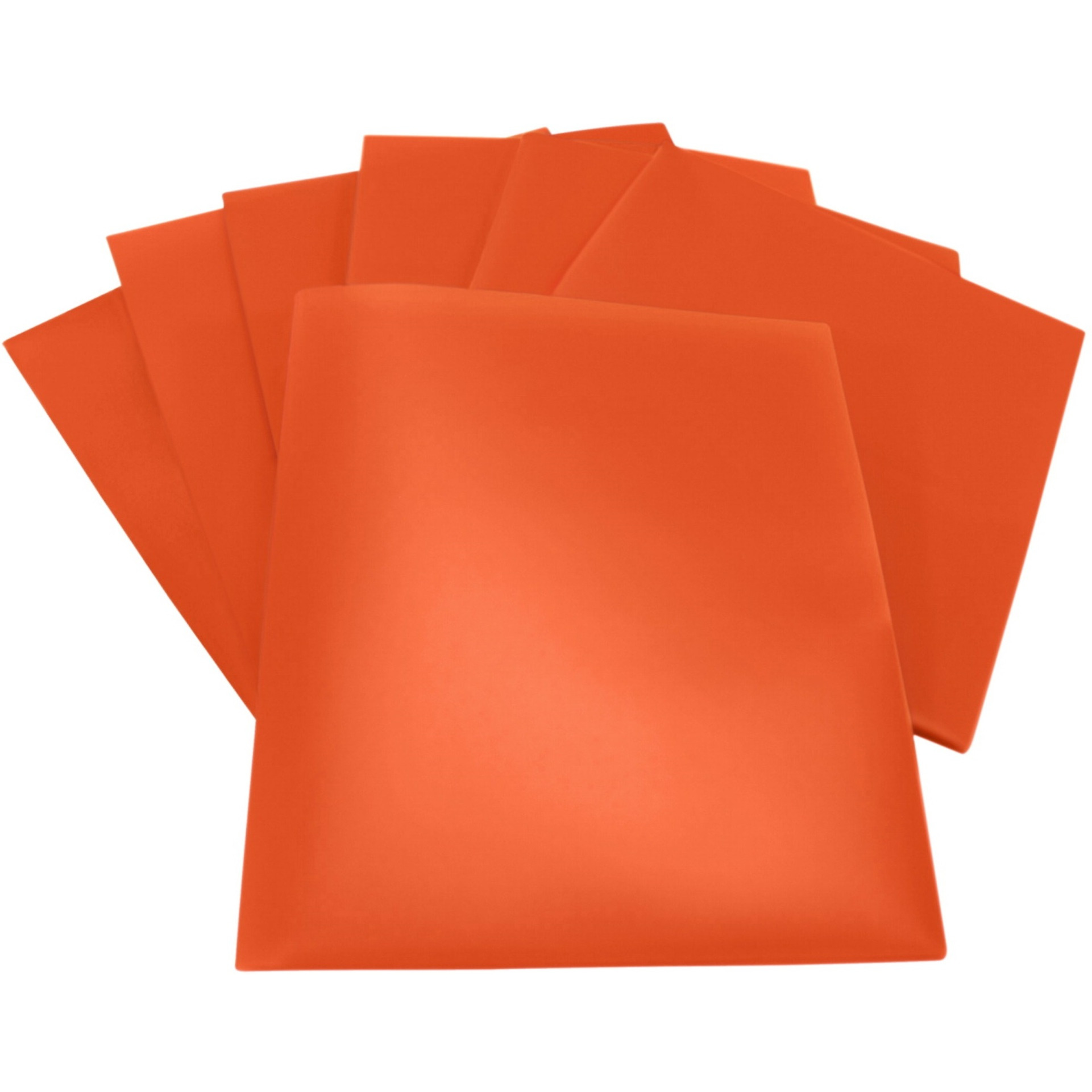 School Smart Heavyweight Two-Pocket Poly Folder, Orange, Pack of 25