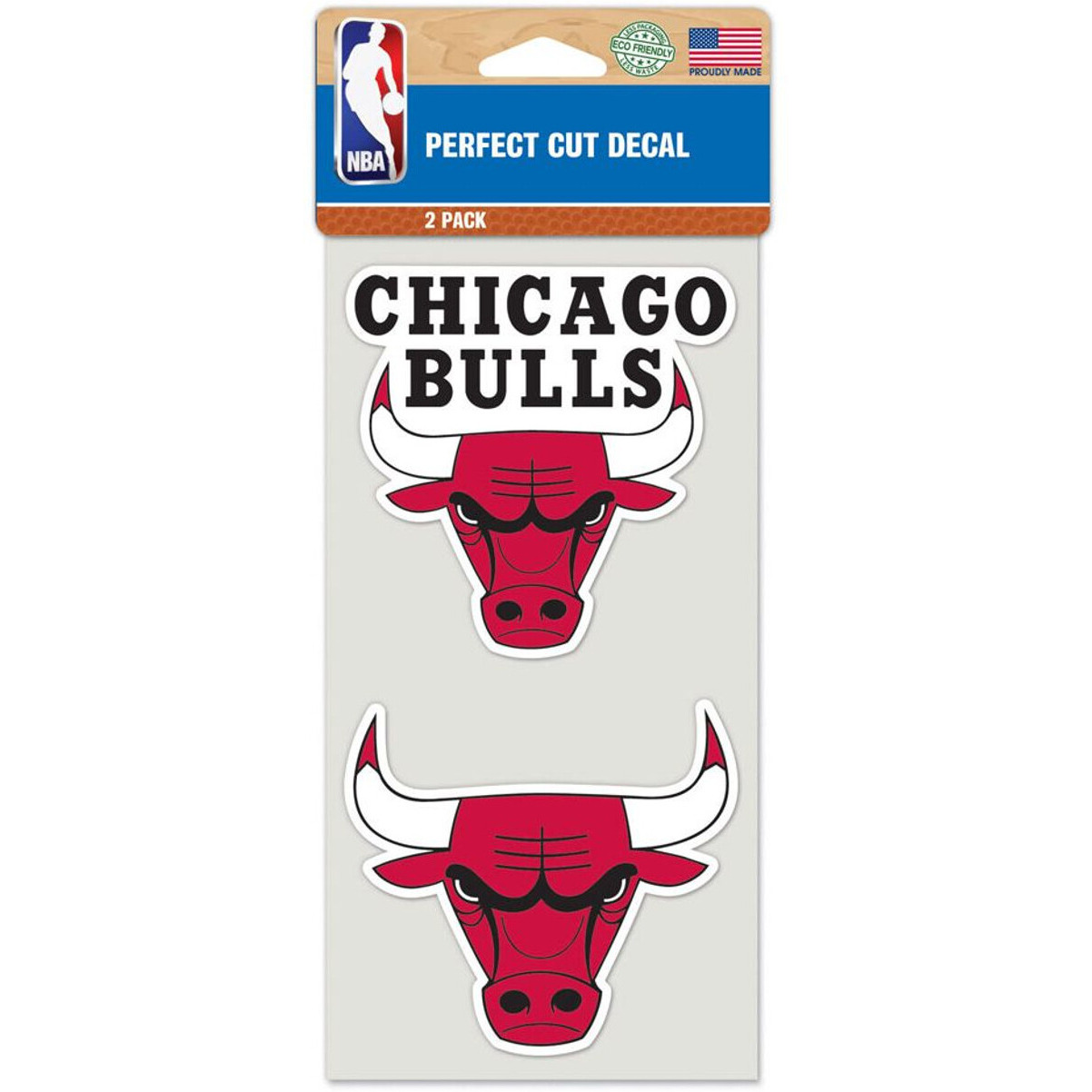 Chicago Bulls Decal 4x4 Die Cut Set of 2