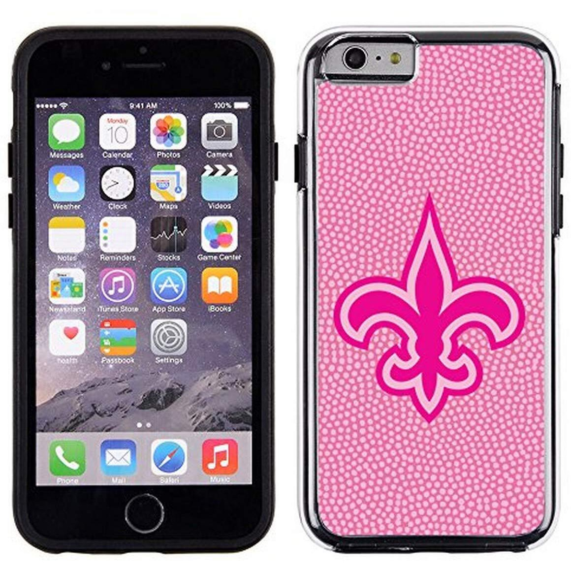 New Orleans Saints Phone Case Pink Football Pebble Grain Feel iPhone 6 CO