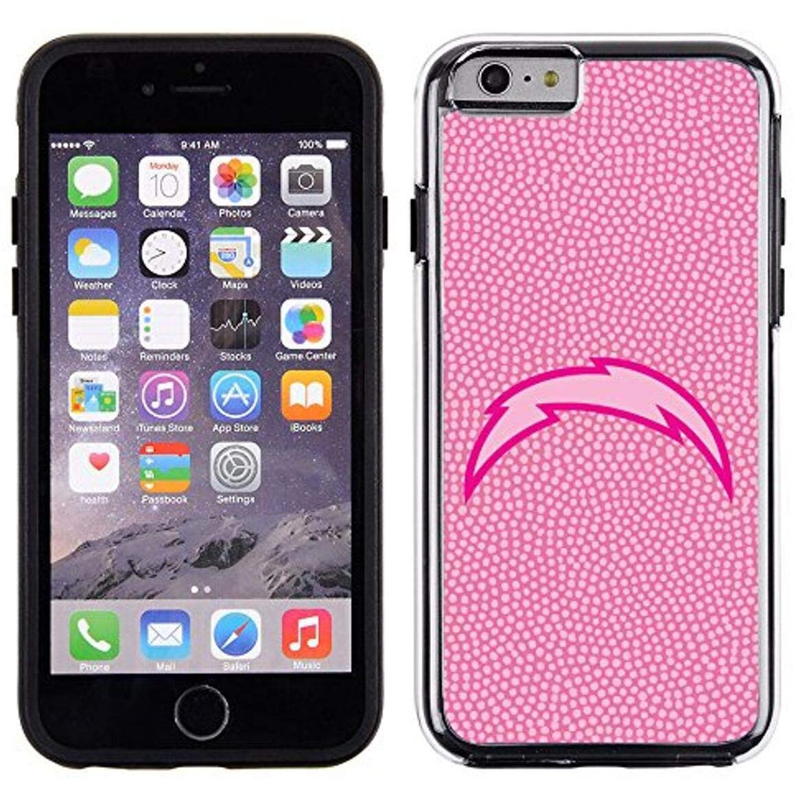 Los Angeles Chargers Phone Case Pink Football Pebble Grain Feel iPhone 6 CO