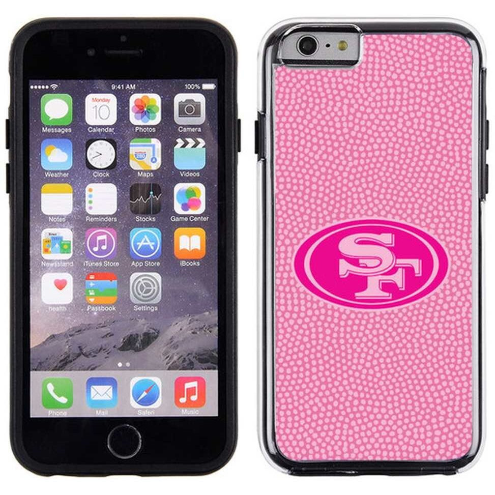 San Francisco 49ers Phone Case Pink Football Pebble Grain Feel iPhone 6 CO