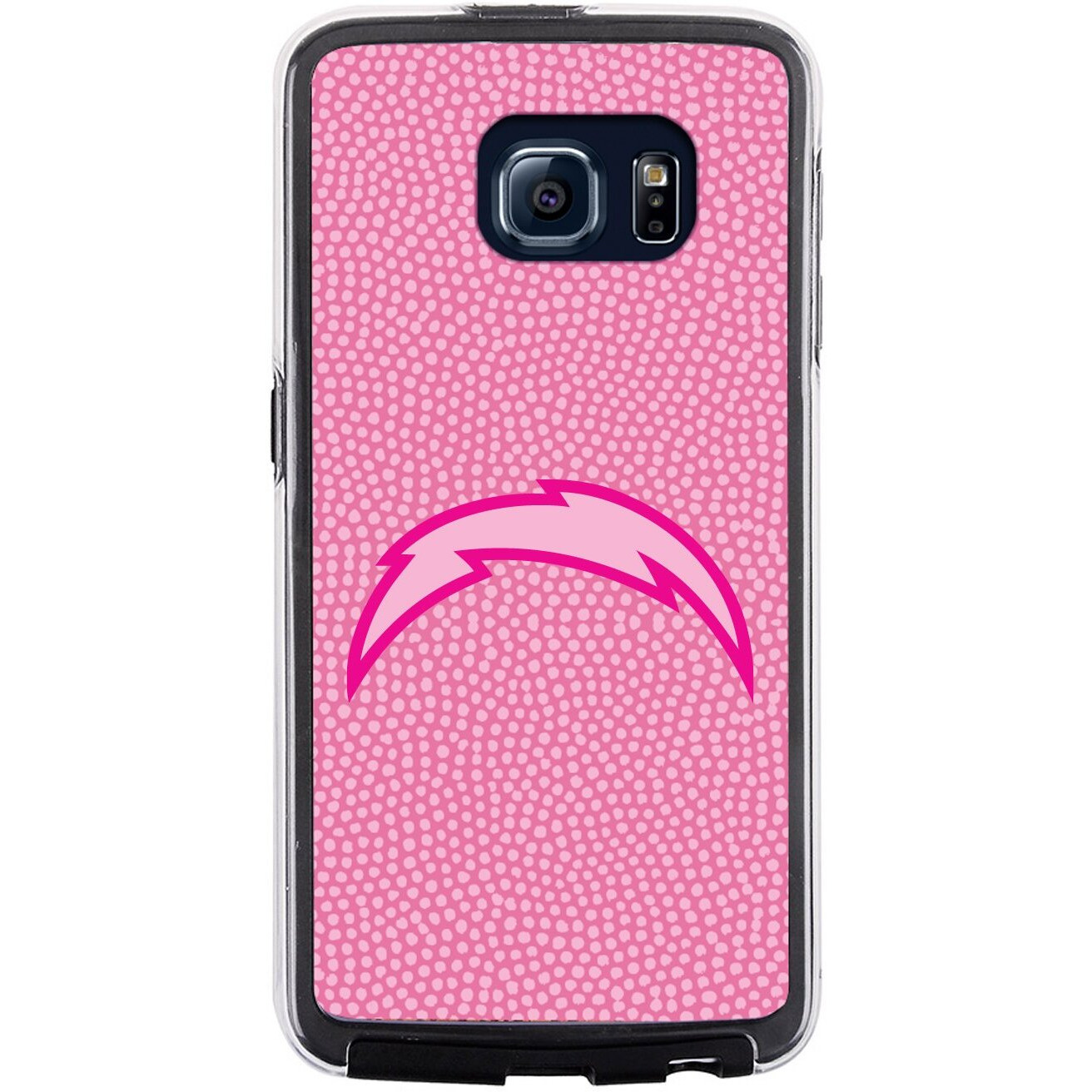 Los Angeles Chargers Phone Case Pink Football Pebble Grain Feel Samsung Galaxy S6 CO