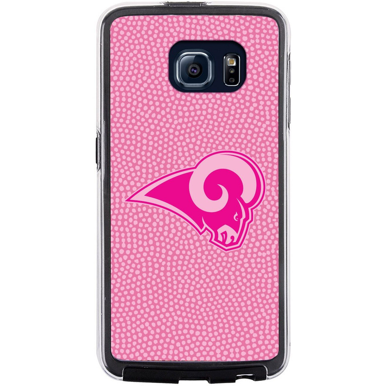 Los Angeles Rams Phone Case Pink Football Pebble Grain Feel Samsung Galaxy S6 CO