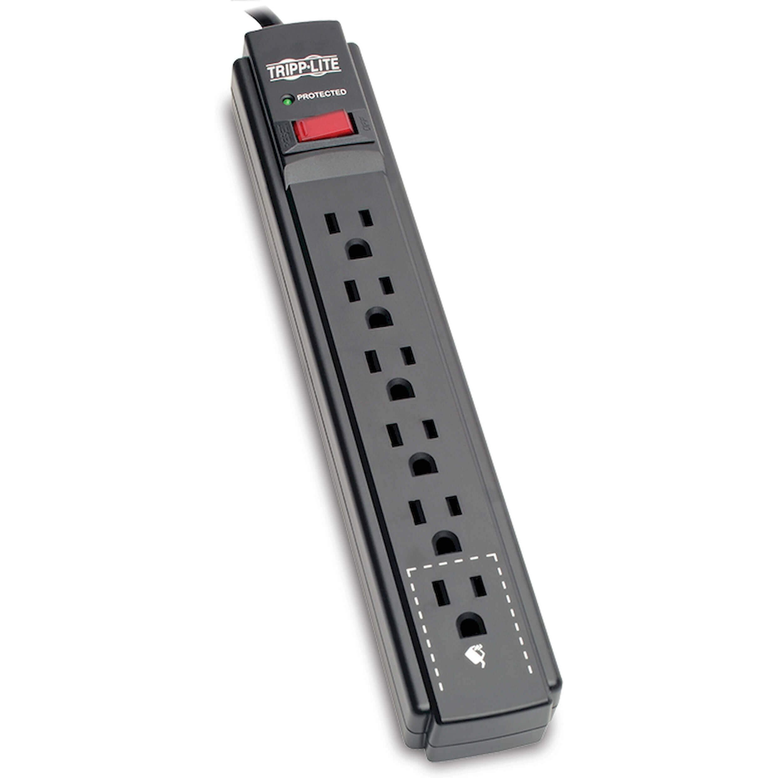 Surge 6 Outlet 15' Cord Black