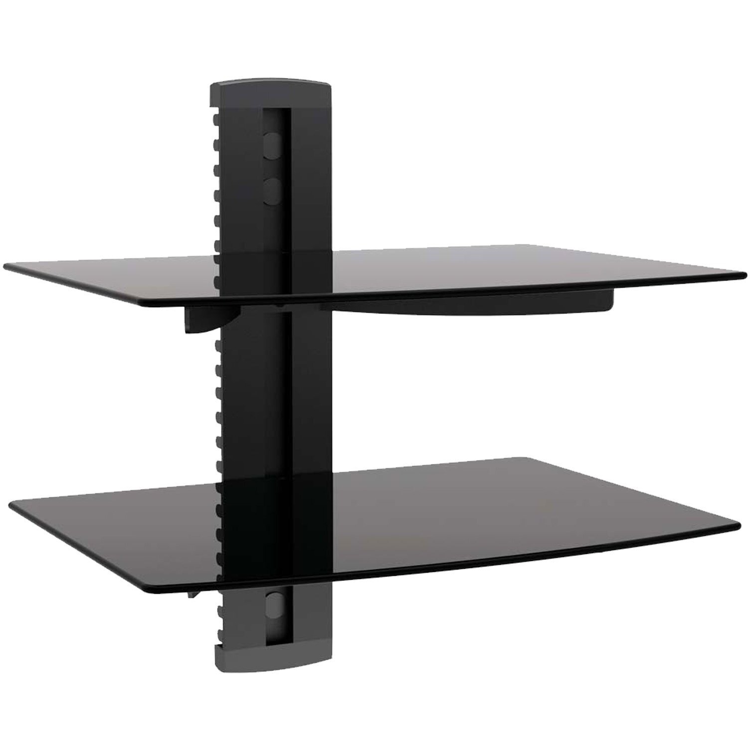 MegaMounts Tempered Glass Double Shelf Single Stud Wall Mount(D0102H5SNDV.)