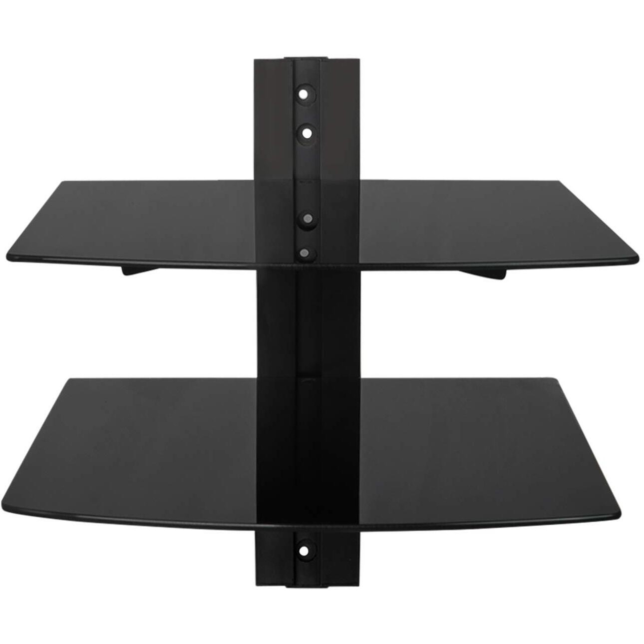 MegaMounts Tempered Glass Double Shelf Single Stud Wall Mount(D0102H5SNDV.)