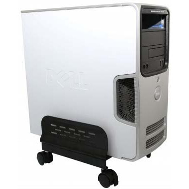 Aluminum CPU Stand with Castors, Suitable for Gaming AT/ATX Case, Adjustable Width up to 12.5 (32.5cm), Black Color