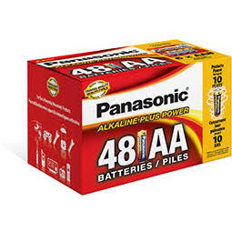 Panasonic Alkaline Size &quotAA" Plus Power 1 box  48 batteries Blister Box