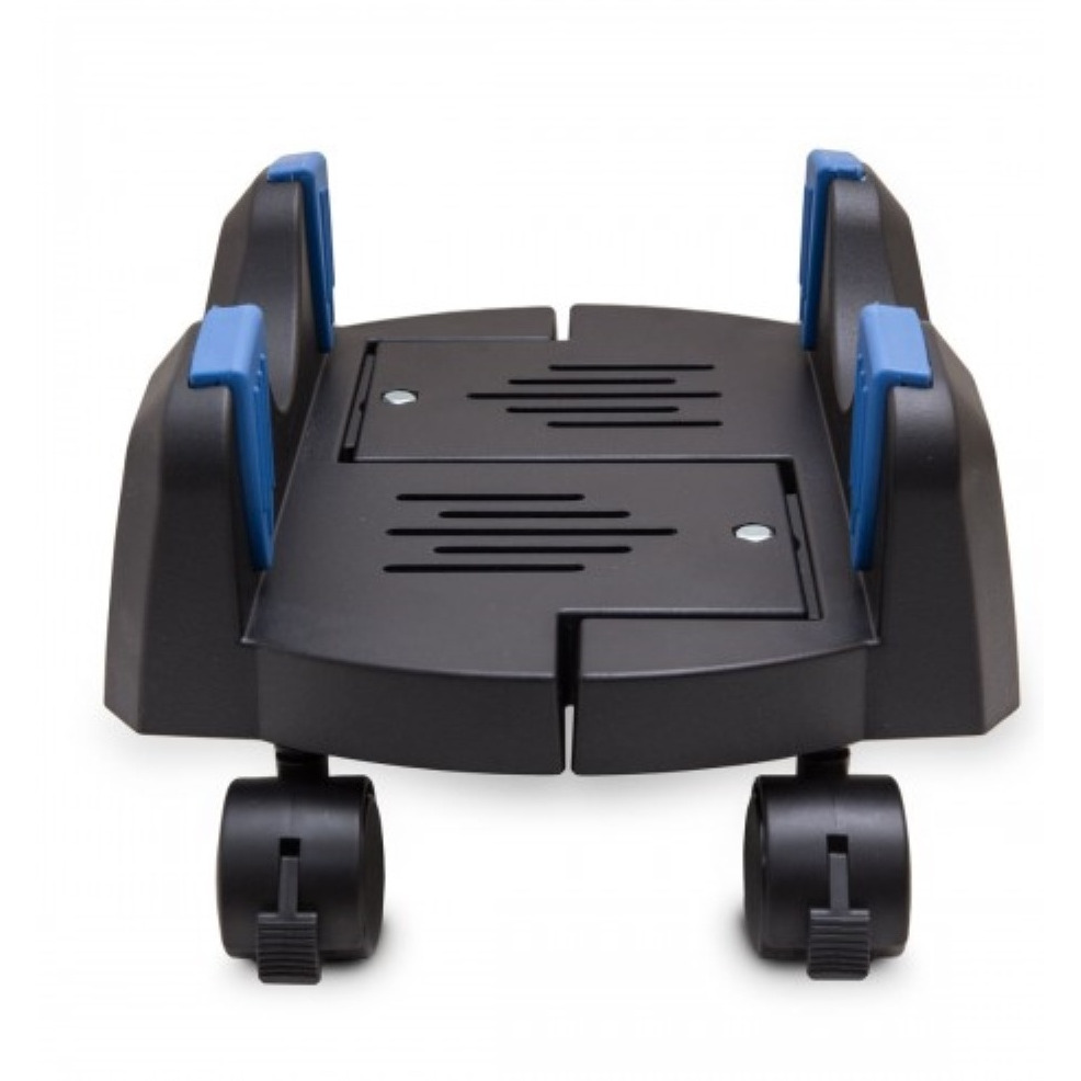 CS-8AK Unique Design Plastic CPU Stand for ATX Case, Adjustable Width from 5.7 to 9.7 (14.5cm to 24.5cm), with Caster Wheels, Black Color