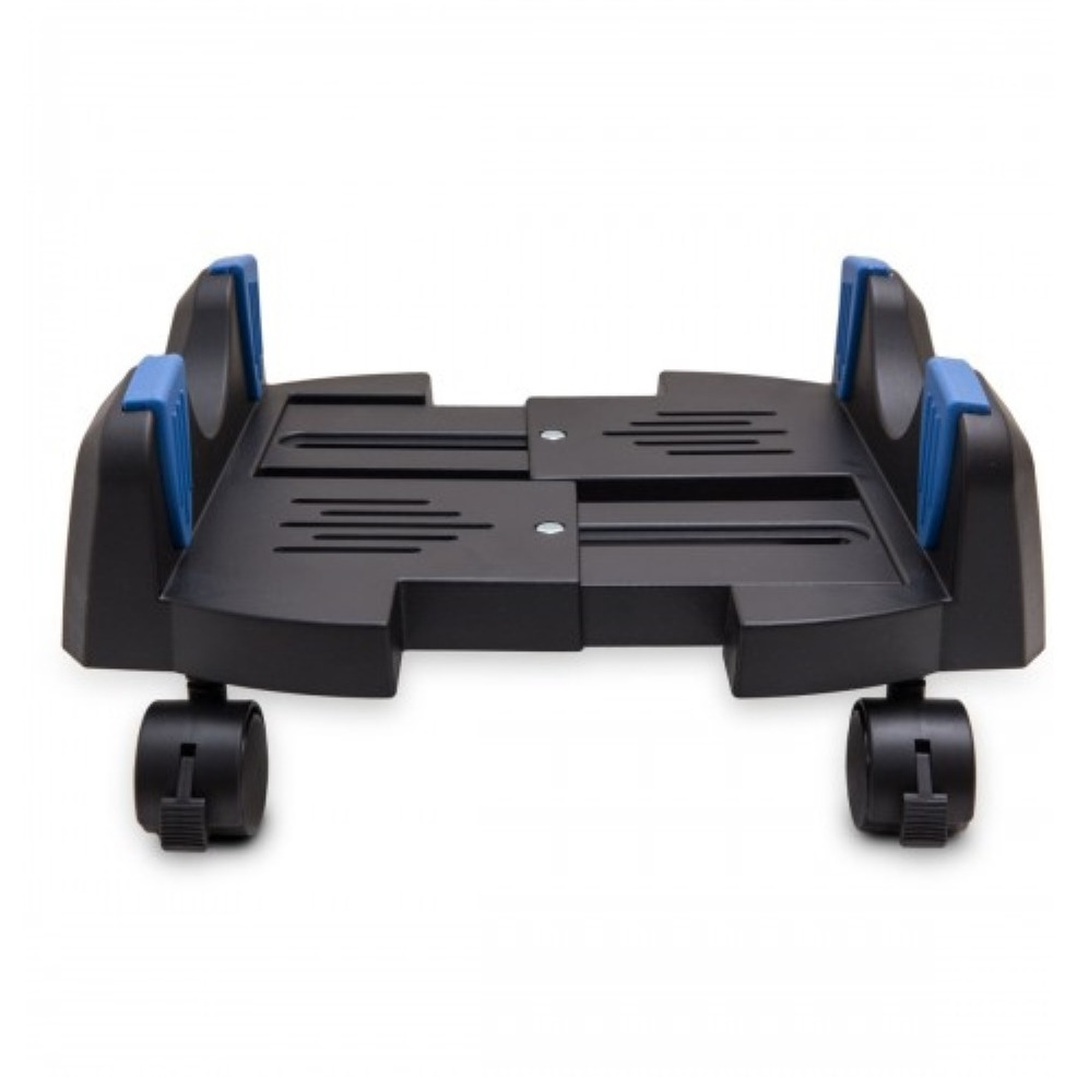 CS-8AK Unique Design Plastic CPU Stand for ATX Case, Adjustable Width from 5.7 to 9.7 (14.5cm to 24.5cm), with Caster Wheels, Black Color