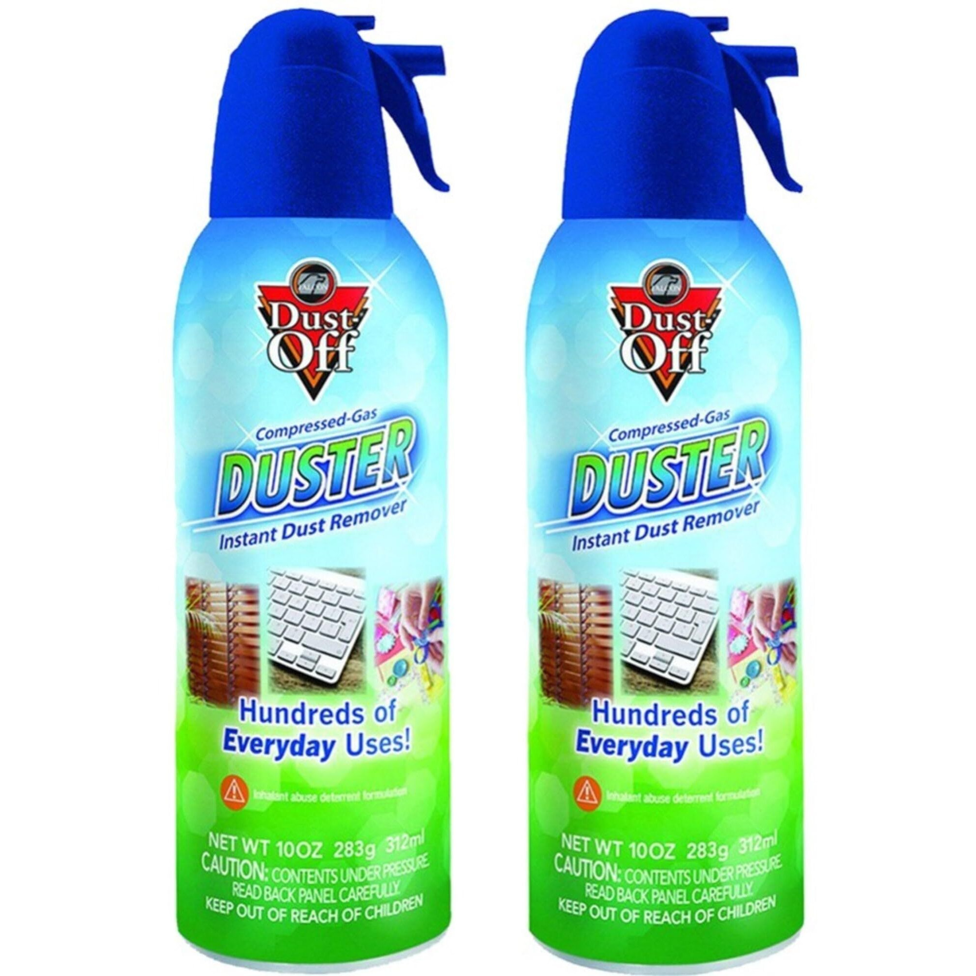 DUST-OFF(R) Compressed Gas Duster, 2 pk, 8.50 Inch x 5.00 Inch x 2.60 Inch, Clear