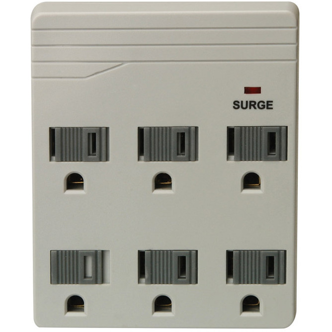 SURGE WALL TAP 6OUT GRY (Pack of 1)