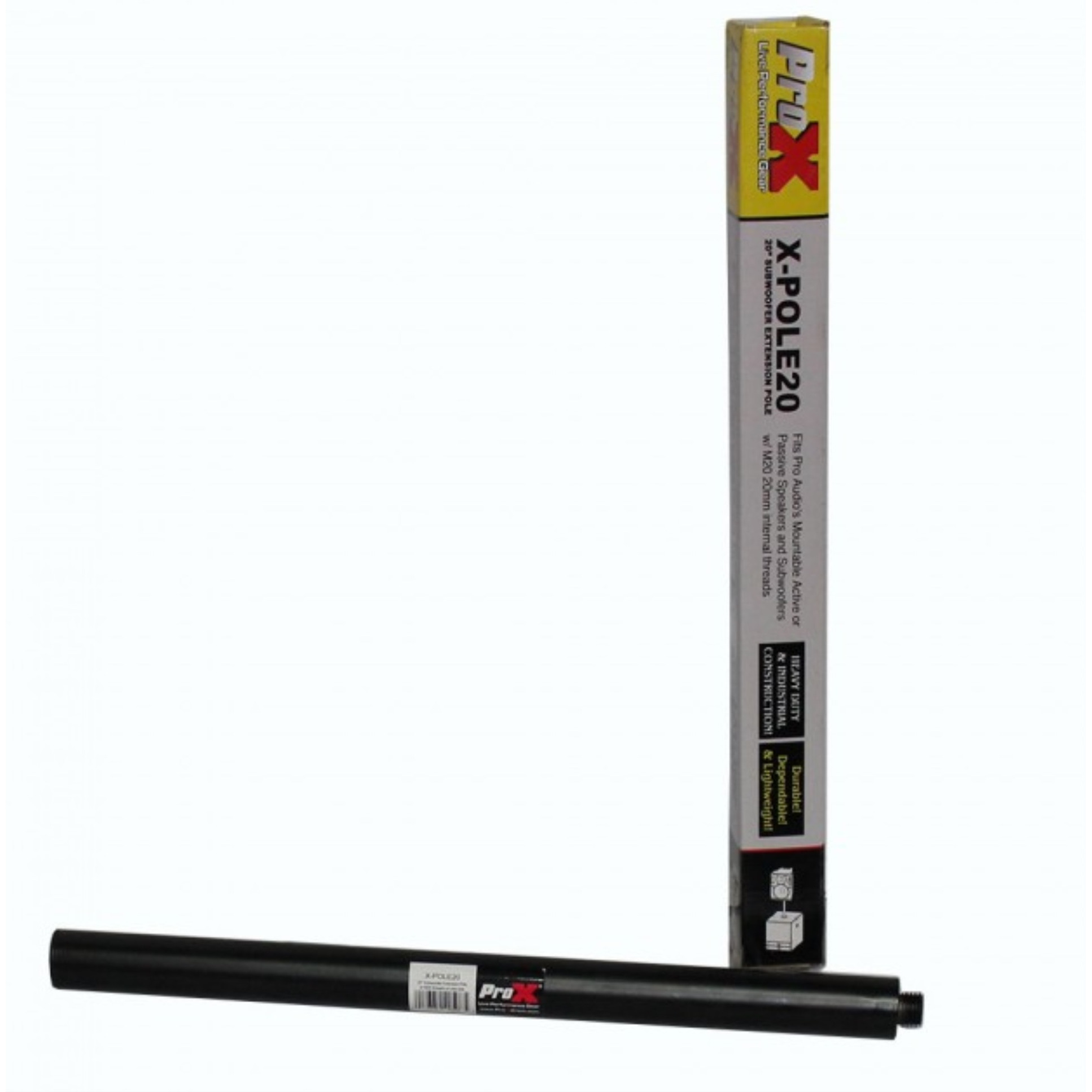 ProX X-POLE20 20" Speaker Mount Pole with M20 Mount Threads