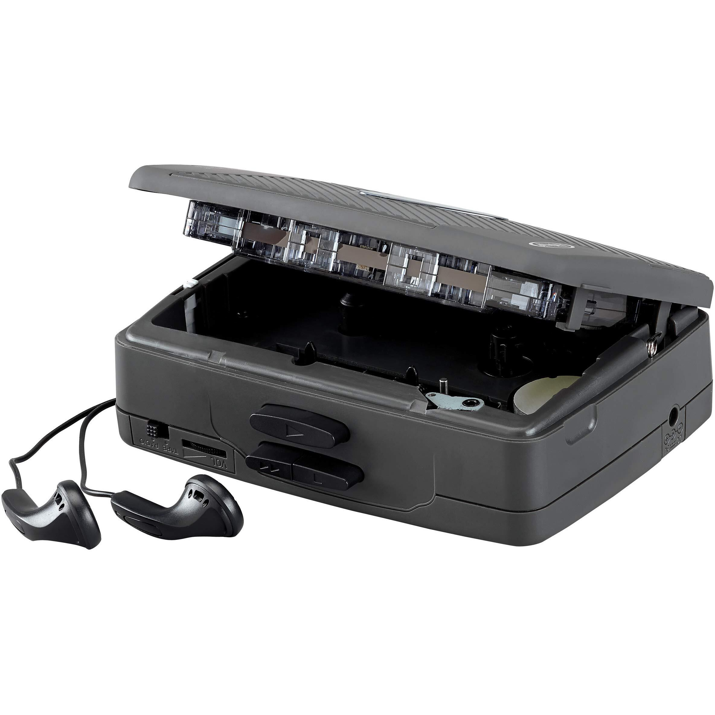JENSEN SCR-75 BLACK STEREO CASSETTE PLAYER WITH AM/FM RADIO.