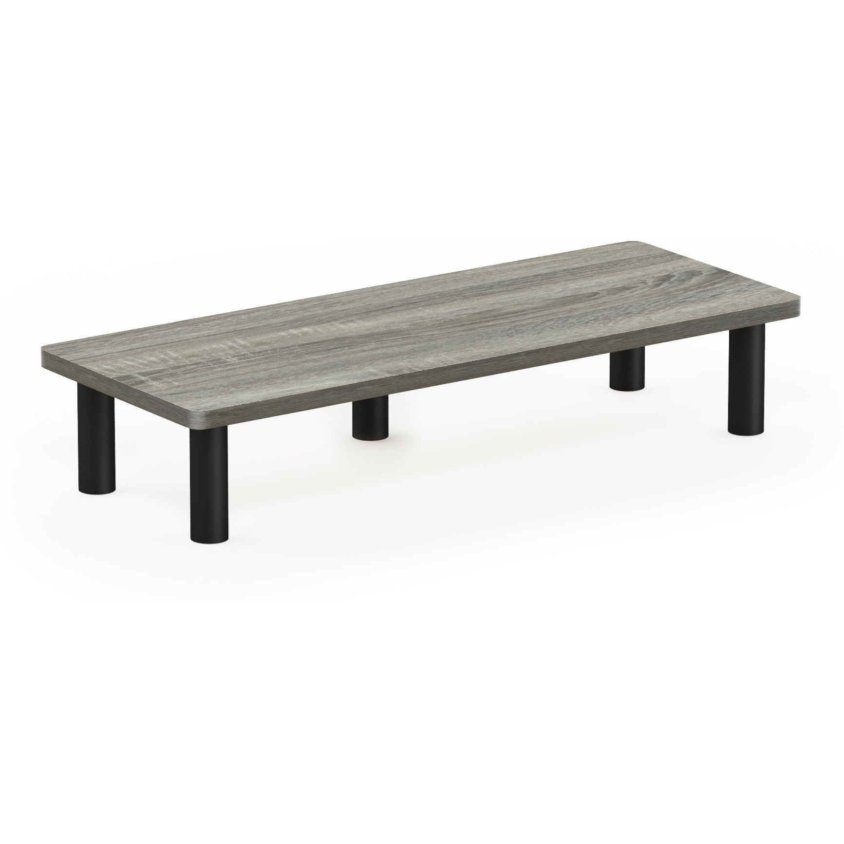 Furinno Turn-N-Tube Monitor Riser Stand, French Oak Grey/Black