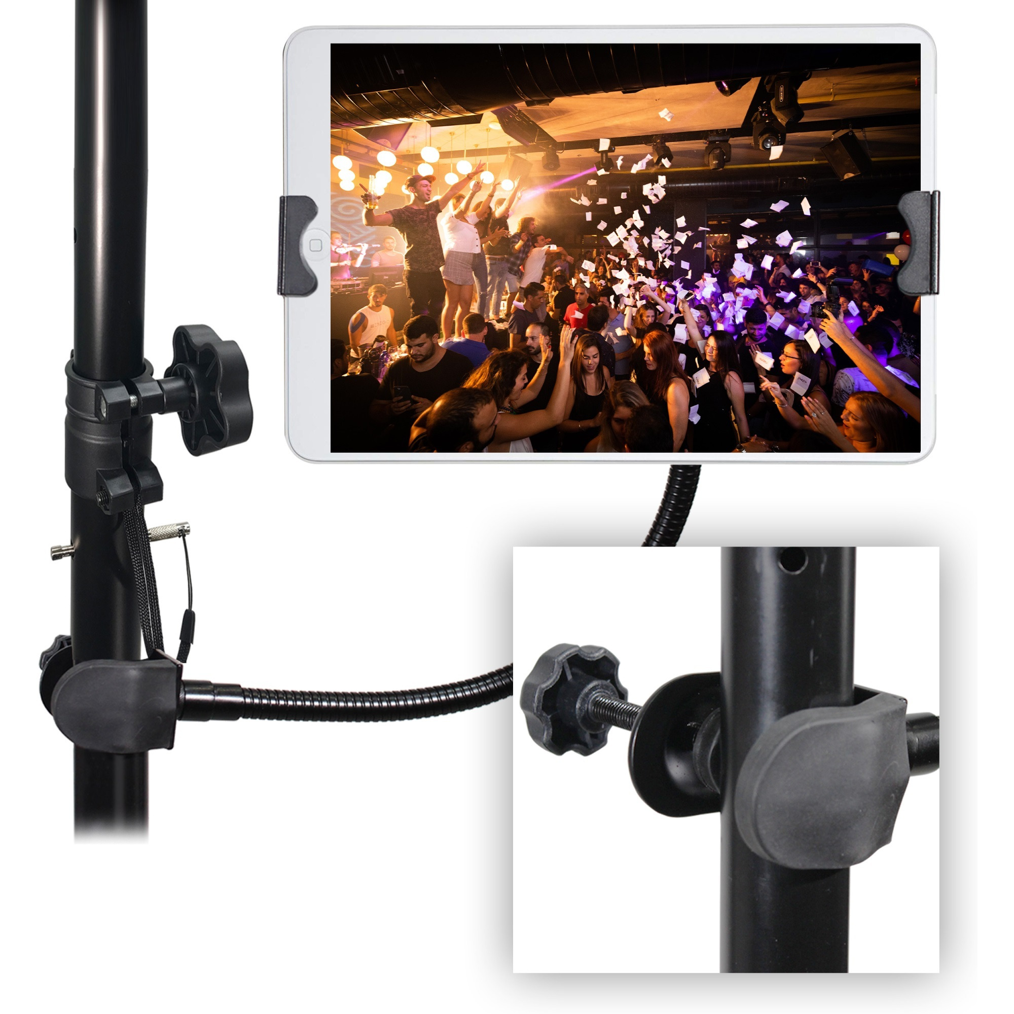 ProX X-MOBITCP20 Mobi Buddy Hands Free Tablet Mobile Device Clip Kit DJ Cellphone holder Selfie Stick Table Stand Tripod Clamp and Case