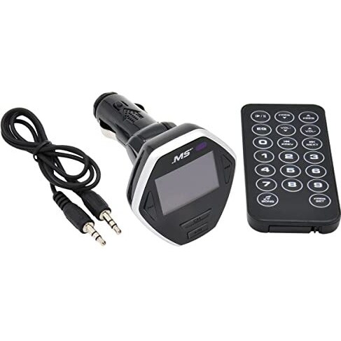 MobileSpec FM Transmitter with Remote MBS13200 - Playlist to Car Radio FM Transmitter with LCD Display Wireless Remote Control Function - Black