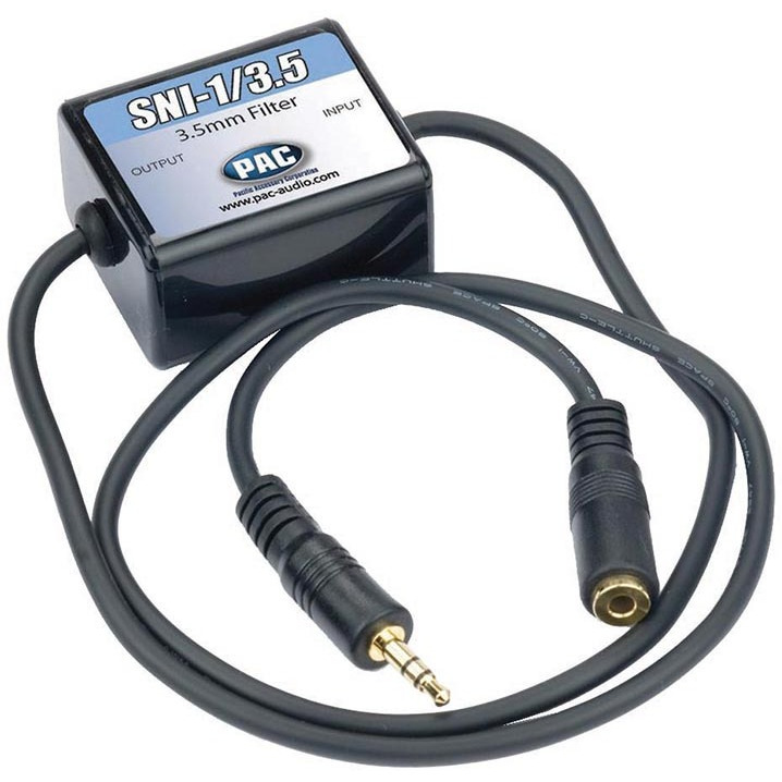 PAC Noise Filter for 3.5mm Aux. between audio source & radio