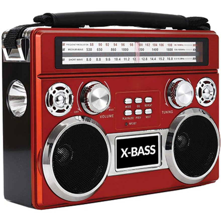 Supersonic Portable 3 Band Radio with Bluetooth and Flashlight