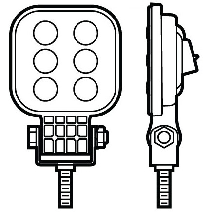 LED WK LGT SQR PED MNT HARDWIRED W/