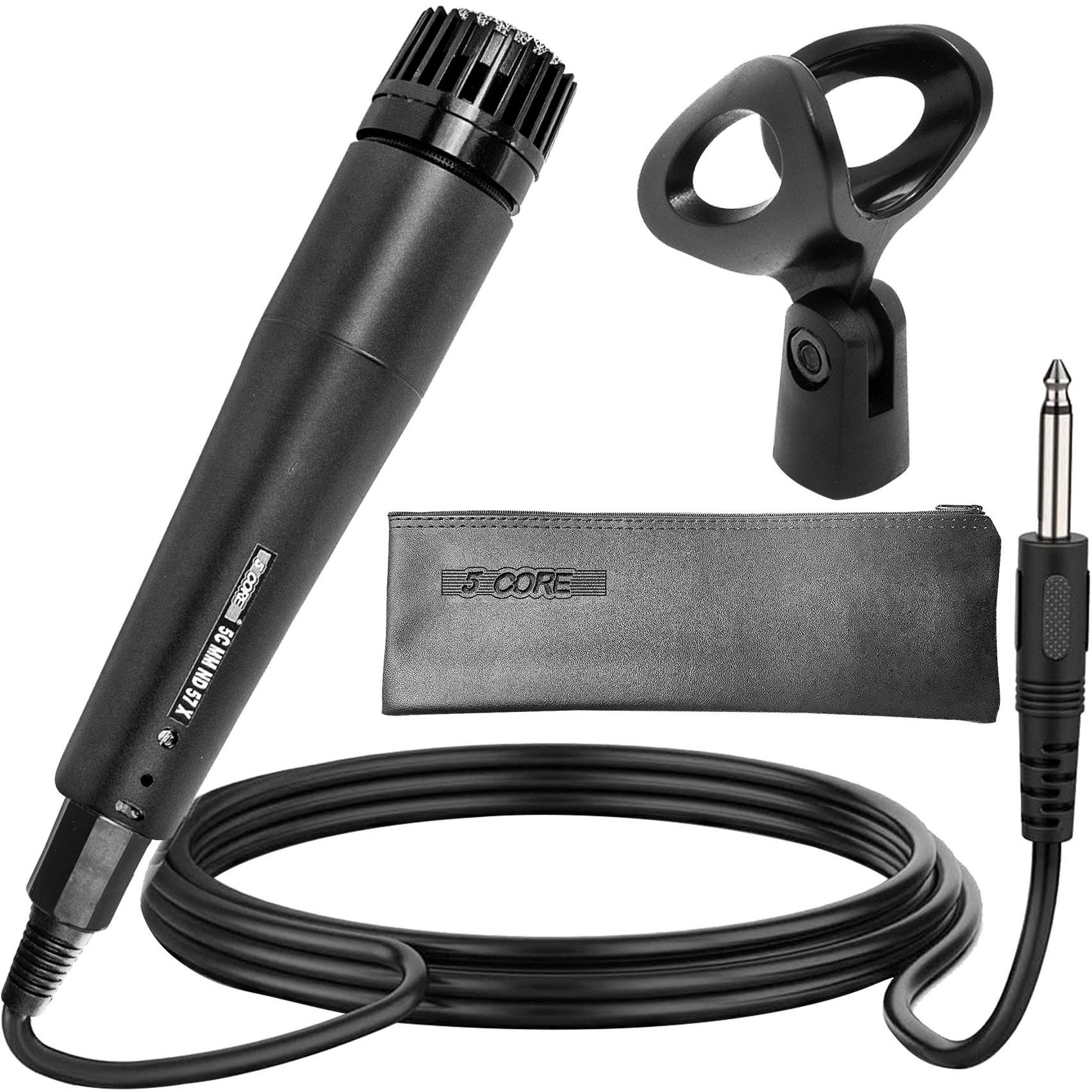 5 core Dynamic Instrument Mic - Premium Quality and Versatile Mic for Live Performances, On Stage and Studio Recording - Durable Metal Mic- cable, Mic Holder and Bag Included- ND-57X(D0102H7XFW8)
