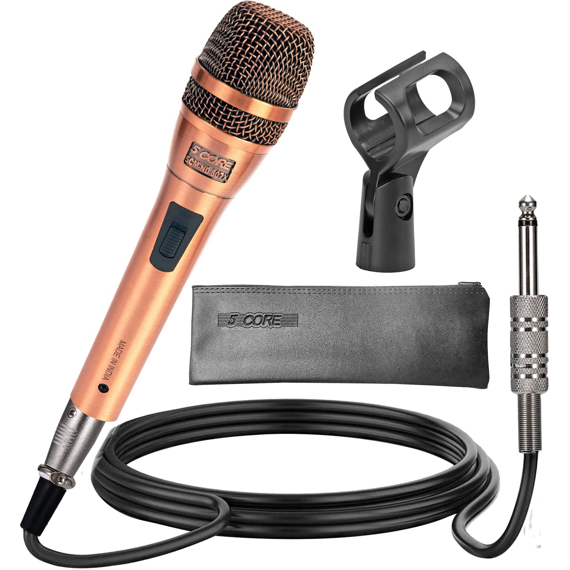 5 core Microphone Pro Microfono Dynamic Mic XLR Audio cardiod Vocal Karaoke ND-807 coppereX(D0102H7XFWP)