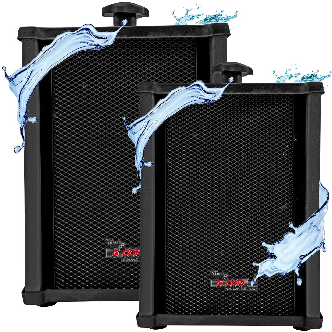 5 Core Outdoor Speakers Pair Stereo In Wall Speaker 100W Peak Passive Outside Surface Mount Wired Waterproof Patio House Garage Indoor Exterior Audio System Out Door Bocinas Para Casa - 10T G 2PCS
