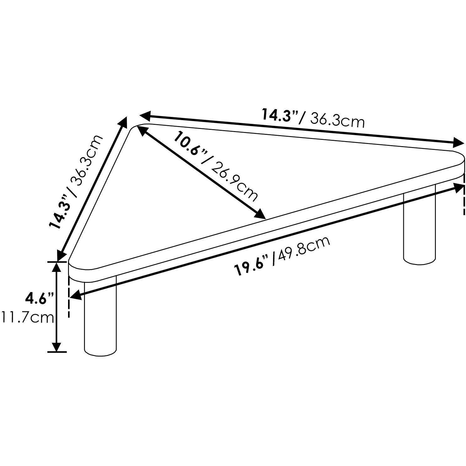Furinno Turn-N-Tube Corner Monitor Riser Stand, Americano, Stainless Steel Tubes