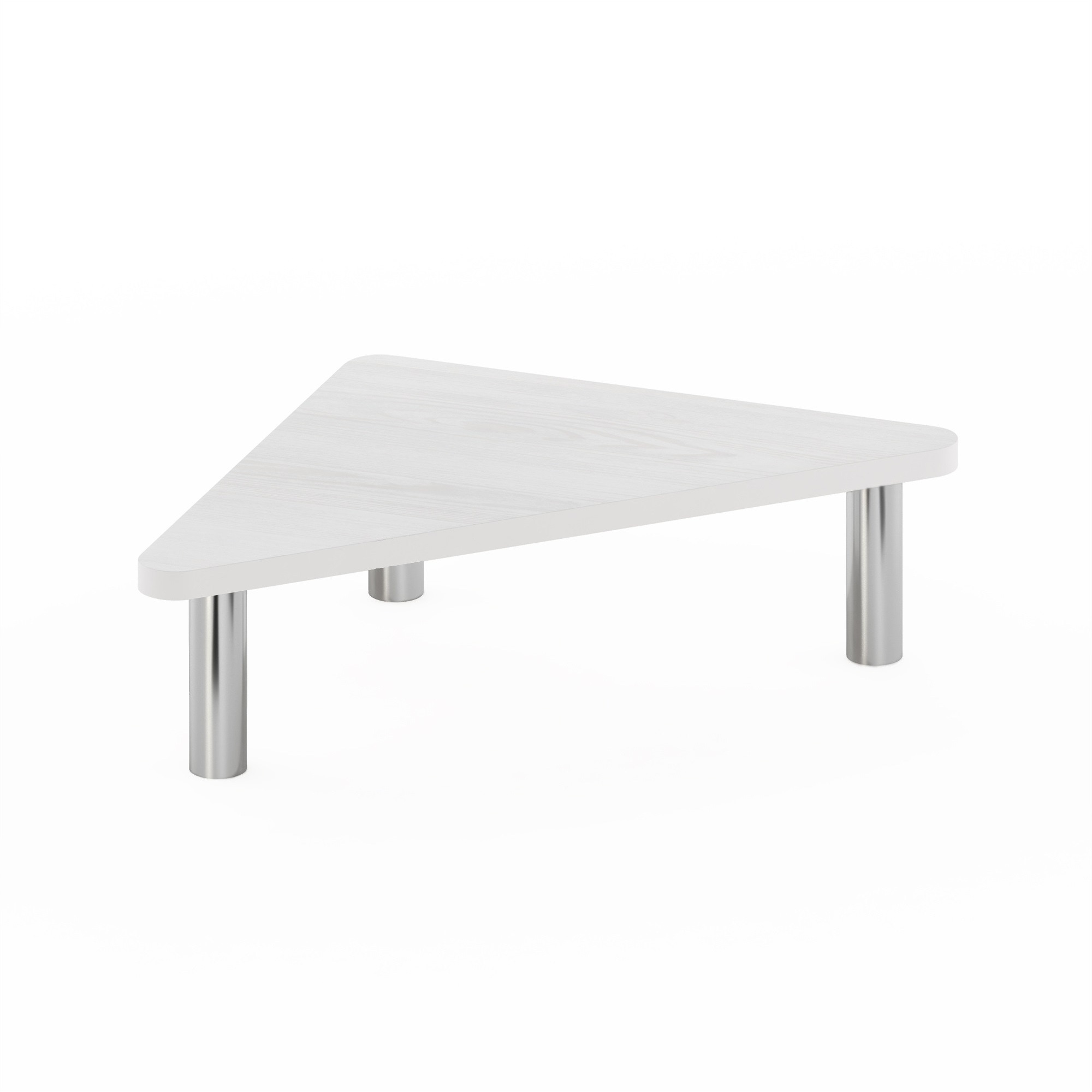 Furinno Turn-N-Tube Corner Monitor Riser Stand, White Oak, Stainless Steel Tubes