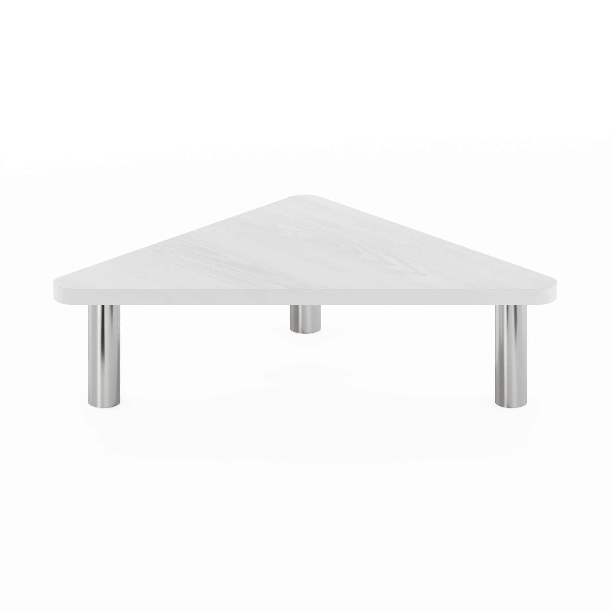 Furinno Turn-N-Tube Corner Monitor Riser Stand, White Oak, Stainless Steel Tubes