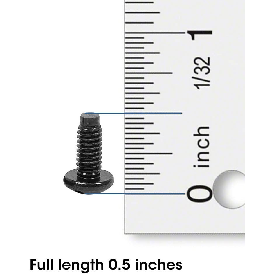 Cmple - Mounting Screws 10-32 x 0.5inch Rack, Pan Head Phillips Screw, Pilot Point Screws for Rack Mount Server Shelves, Black Oxide Finish - Bag of 25