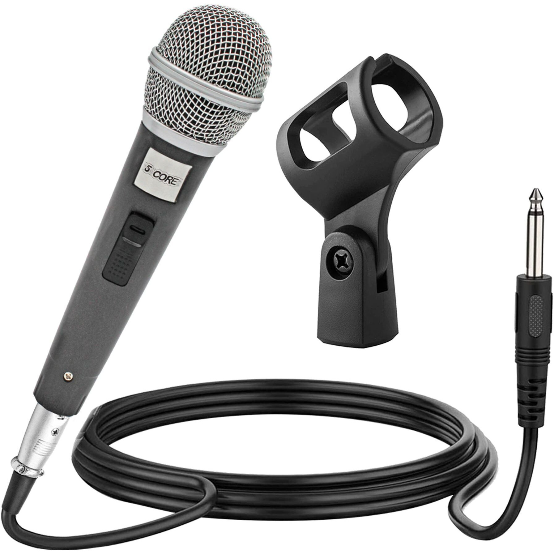 5 cORE Premium Vocal Dynamic cardioid Handheld Microphone Unidirectional Mic with 16ft Detachable XLR cable to  inch Audio Jack and OnOff Switch for Karaoke Singing PM 18(D0102H719S8)