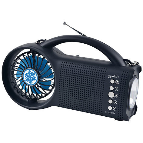 Supersonic Solar Power Bluetooth Speaker with FM Radio / LED Torch Light / Fan