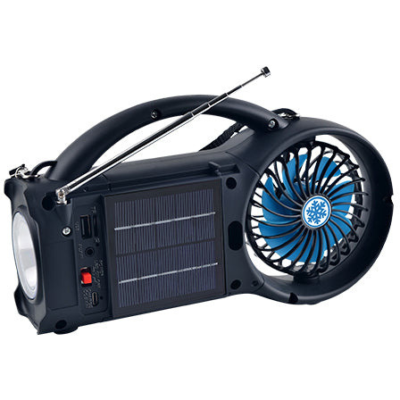 Supersonic Solar Power Bluetooth Speaker with FM Radio / LED Torch Light / Fan