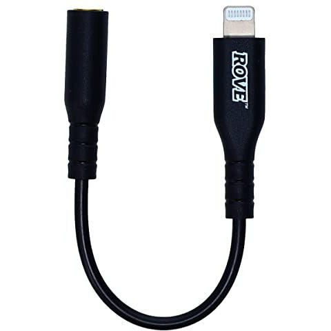 Rove RV069121 3-Inch Lightning(R) to 3.5MM Female Adapter Apple-Compatible Short Aux - Black