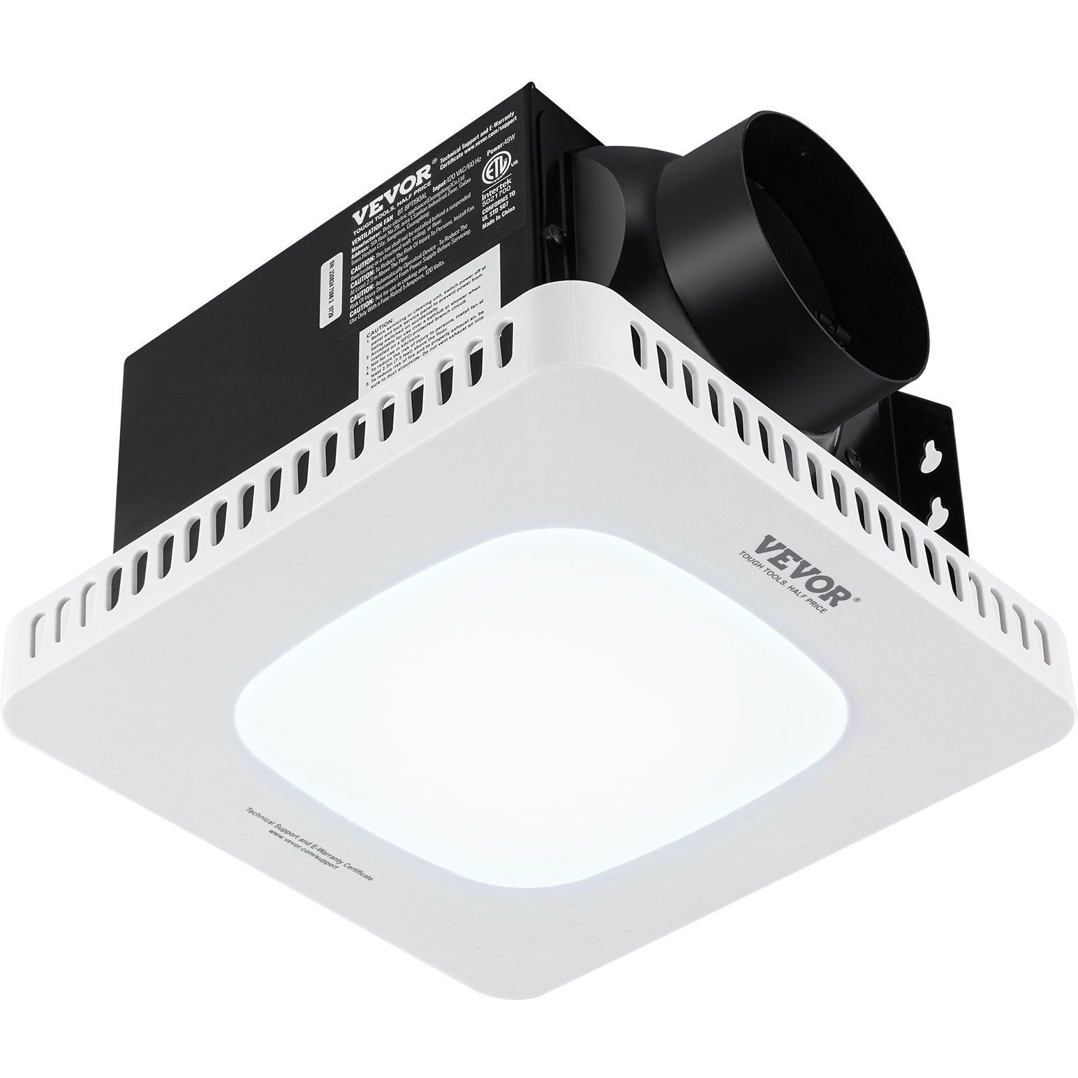 VEVOR Bathroom Exhaust Fan, 80 CFM High-Efficiency Ventilation, 1.5sones Low Noise Operation All-Copper Motor, Energy-Saving Bathroom Ceiling Fan, No Need For Attic Access, For Various Ceilings