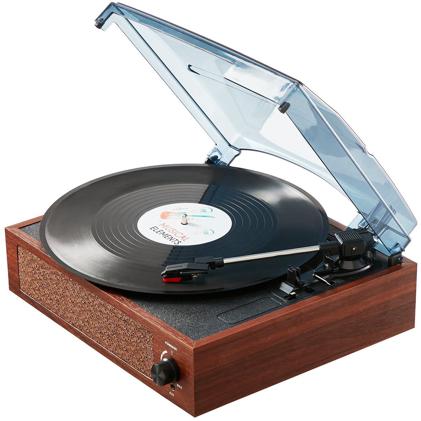 VEVOR Vinyl Record Player, 3-Speed, Belt Driven Turntable Player with Built-in 10W Stereo Speakers Magnetic Cartridge, Support 33/45/78 RPM Bluetooth Aux in RCA Output, for 7/10 /12 in Vinyl Records