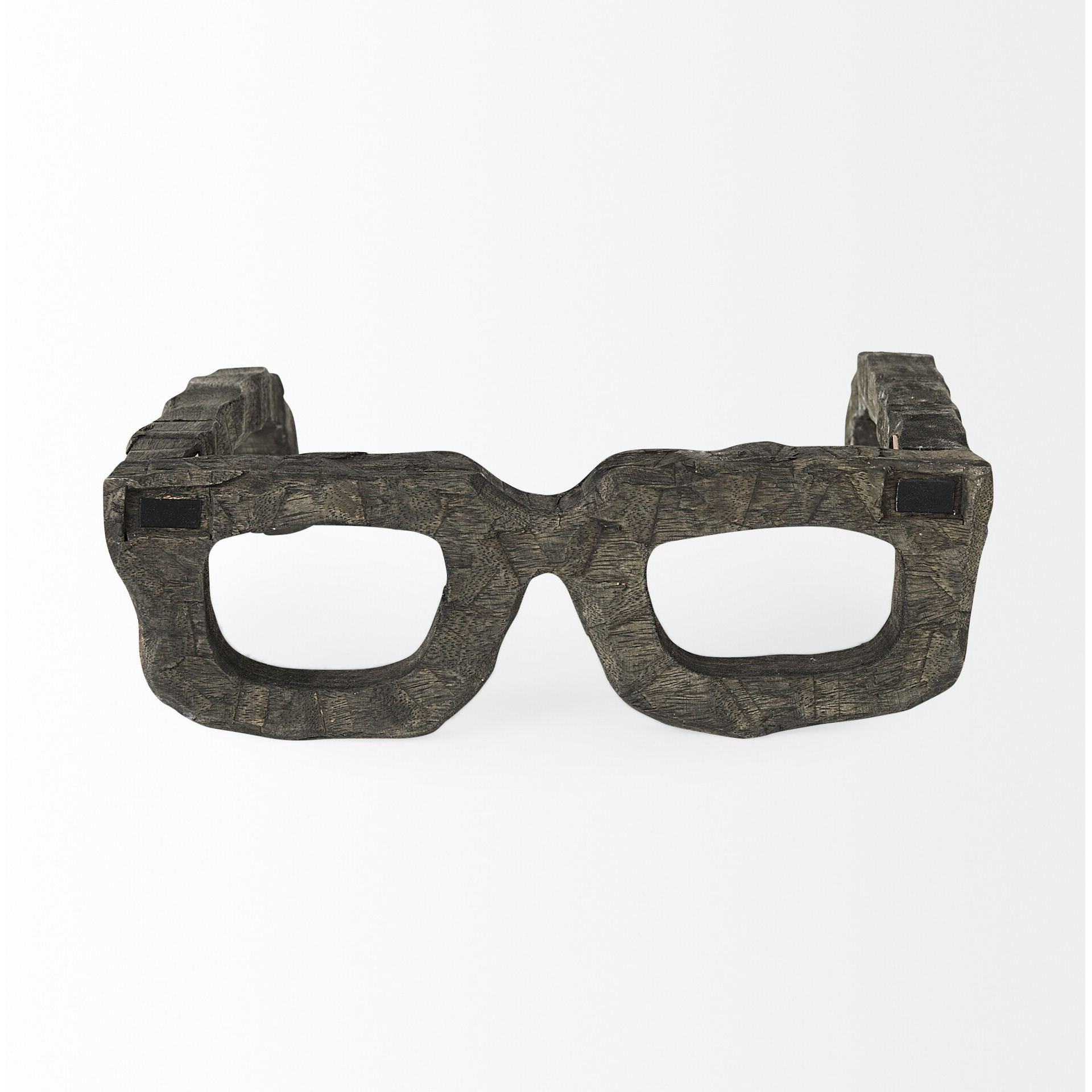 Eugene Rustic Brown Wooden Eyeglass Sculpture