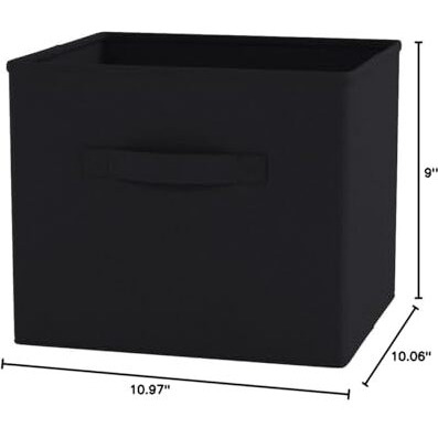 Capri 6-Pc Foldable Fabric Basket Set, Black