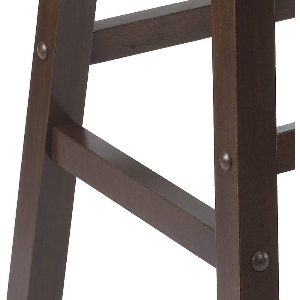 Mona Cushion Saddle Seat Bar Stool, Black and Walnut