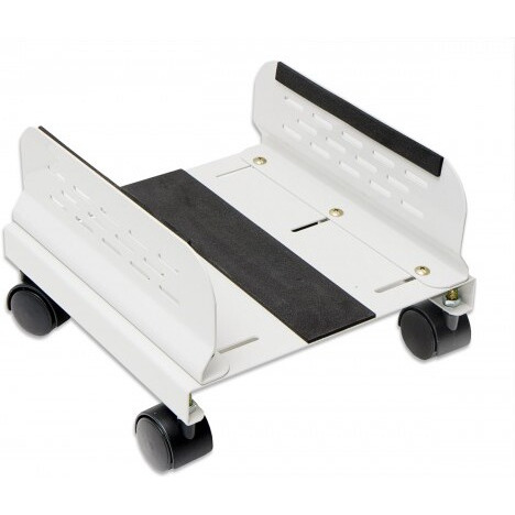 CPU Stand with Castors for Computer Case, Aluminum, Beige Color, Adjustable Width from 13cm to 25cm