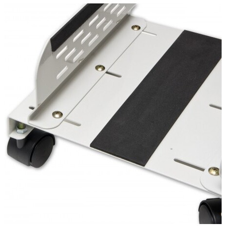 CPU Stand with Castors for Computer Case, Aluminum, Beige Color, Adjustable Width from 13cm to 25cm