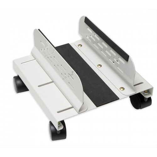 CPU Stand with Castors for Computer Case, Aluminum, Beige Color, Adjustable Width from 13cm to 25cm