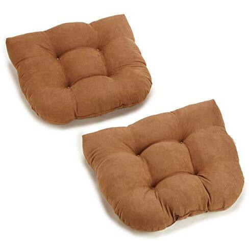 19-inch U-Shaped Micro Suede Tufted Dining Chair Cushion (Set of 2)