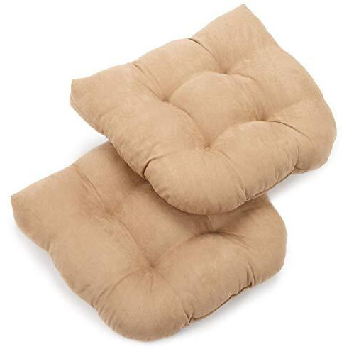 19-inch U-Shaped Micro Suede Tufted Dining Chair Cushion (Set of 2)