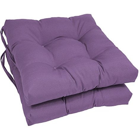 16-inch Solid Twill Square Tufted Chair Cushions (Set of 2)