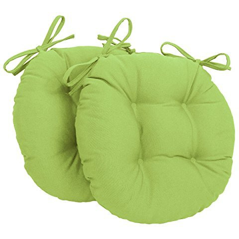 16-inch Solid Twill Round Tufted Chair Cushions (Set of 2)